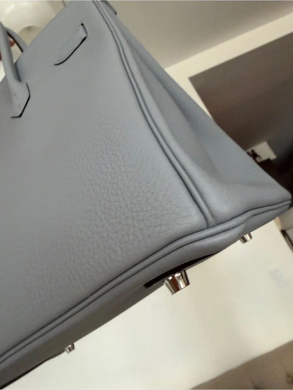 Hermès Birkin 35 Gris Pantin Palladium Hardware Gray Leather Top-Handle Satchel